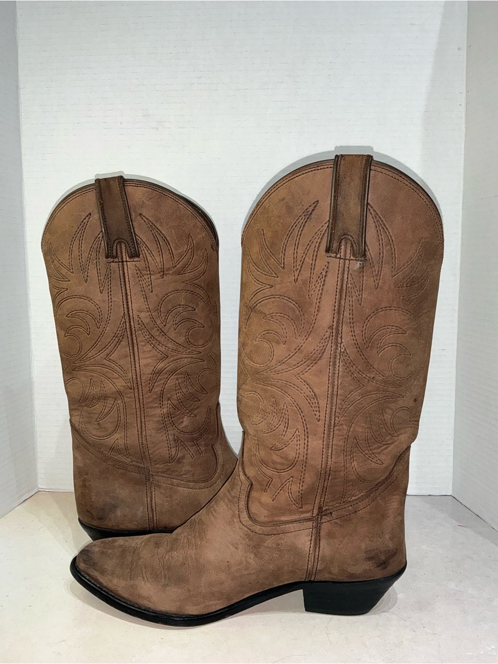 7.5W Western Classic Cowboy Boots Genuine Leather Women’s Festival Boho INCA